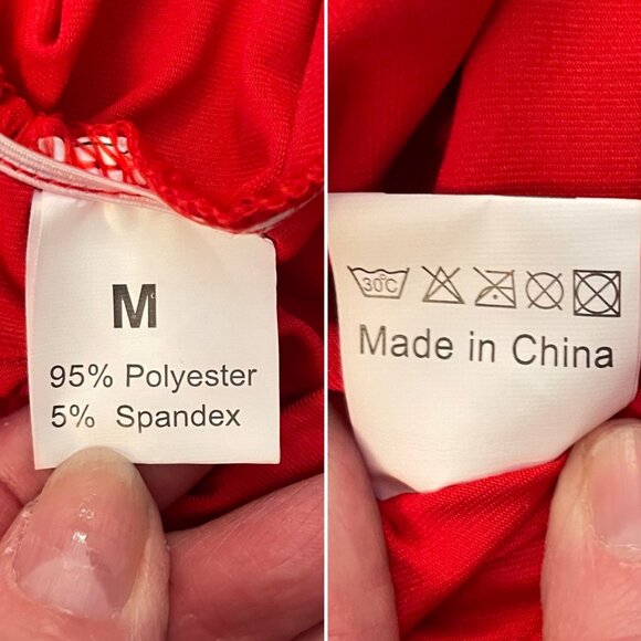 Red Off Shoulder Ruffles MIni Dress Sz M Night Club Bodycon - Picture 4 of 9